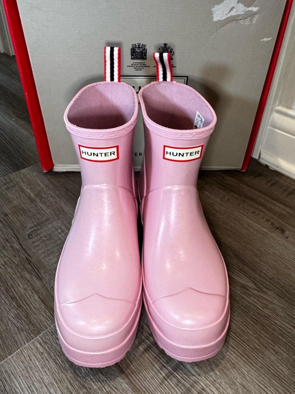 Hunter Original Play Short Nebula Rain Boots in Foxglove Pink - Picture 5 of 16